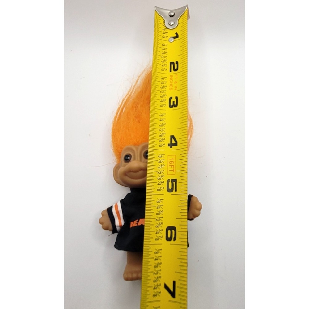 Vtg Rare Russ Troll Doll Chicago Bears Team NFL Tag Orange Hair 1990s Football - Picture 9 of 9